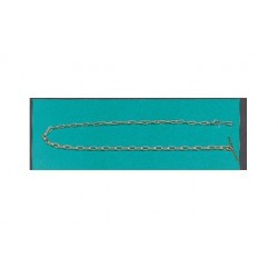 CATENA PER CANI, CM. 120, GR 15, MAGLIA "VITTORIA". CON TRAVERSINO E MOSCHETTONE. ZINCATA.