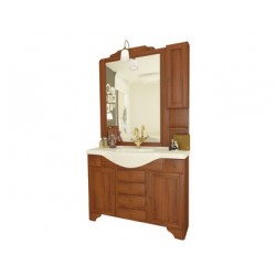 MOBILE BAGNO in legno massello e multistrato. Finitura arte povera con due ante e sei cassetti.
