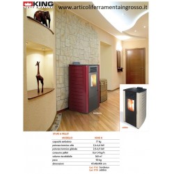 STUFA A PELLET "KING 8 " 7 KW .SABBIA,  RIVESTIMENTO IN ACCIAIO.